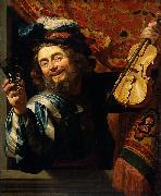 Gerrit van Honthorst Merry Fiddler oil painting artist